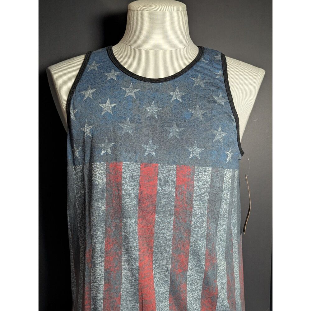 Affliction Mens American Customs Faded Glory Tank Top USA Flag Rock Size Small
